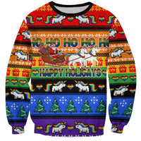 Happy Holigays Christmas Sweatshirt Xmas Holiday Patterns - Wonder Print Shop