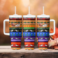 Happy Holigays Christmas Tumbler With Handle Xmas Holiday Patterns - Wonder Print Shop