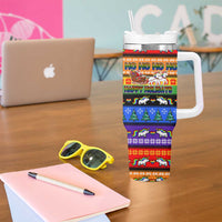 Happy Holigays Christmas Tumbler With Handle Xmas Holiday Patterns - Wonder Print Shop