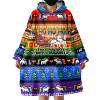 Happy Holigays Christmas Wearable Blanket Hoodie Xmas Holiday Patterns - Wonder Print Shop