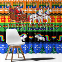 Happy Holigays Christmas Window Curtain Xmas Holiday Patterns - Wonder Print Shop