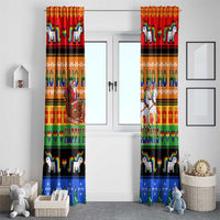 Happy Holigays Christmas Window Curtain Xmas Holiday Patterns - Wonder Print Shop