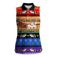 Happy Holigays Christmas Women Sleeveless Polo Shirt Xmas Holiday Patterns - Wonder Print Shop