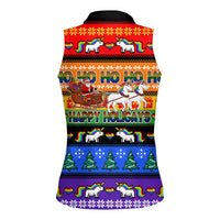 Happy Holigays Christmas Women Sleeveless Polo Shirt Xmas Holiday Patterns - Wonder Print Shop