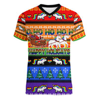 Happy Holigays Christmas Women V-Neck T-Shirt Xmas Holiday Patterns - Wonder Print Shop