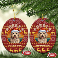 Havanese Best Dog Mom Christmas Ceramic Ornament Xmas Holiday Patterns - Wonder Print Shop
