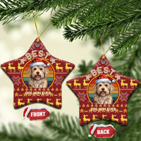 Havanese Best Dog Mom Christmas Ceramic Ornament Xmas Holiday Patterns - Wonder Print Shop