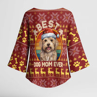 Havanese Best Dog Mom Christmas Kimono Sleeve Blouse Xmas Holiday Patterns - Wonder Print Shop