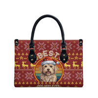 Havanese Best Dog Mom Christmas Leather Bag Xmas Holiday Patterns - Wonder Print Shop