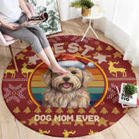 Havanese Best Dog Mom Christmas Round Carpet Xmas Holiday Patterns - Wonder Print Shop