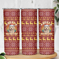 Havanese Best Dog Mom Christmas Skinny Tumbler Xmas Holiday Patterns - Wonder Print Shop