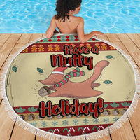 Have A Nutty Holiday Christmas Christmas Beach Blanket Xmas Holiday Patterns - Wonder Print Shop