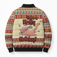 Have A Nutty Holiday Christmas Christmas Bomber Puffer Jacket Xmas Holiday Patterns - Wonder Print Shop