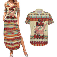 Have A Nutty Holiday Christmas Christmas Couples Matching Summer Maxi Dress and Hawaiian Shirt Xmas Holiday Patterns - Wonder Print Shop
