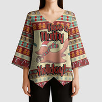 Have A Nutty Holiday Christmas Christmas Kimono Sleeve Blouse Xmas Holiday Patterns - Wonder Print Shop