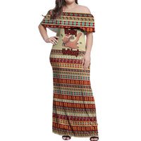 Have A Nutty Holiday Christmas Christmas Off Shoulder Maxi Dress Xmas Holiday Patterns - Wonder Print Shop