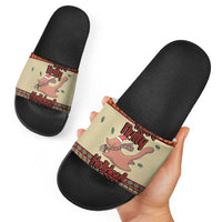 Have A Nutty Holiday Christmas Christmas Slide Sandals Xmas Holiday Patterns - Wonder Print Shop