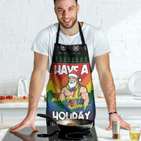 Have A Super Gay Holiday Christmas Apron Xmas Holiday Patterns - Wonder Print Shop