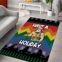 Have A Super Gay Holiday Christmas Area Rug Xmas Holiday Patterns - Wonder Print Shop