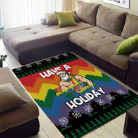 Have A Super Gay Holiday Christmas Area Rug Xmas Holiday Patterns - Wonder Print Shop