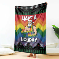 Have A Super Gay Holiday Christmas Blanket Xmas Holiday Patterns - Wonder Print Shop