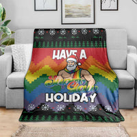 Have A Super Gay Holiday Christmas Blanket Xmas Holiday Patterns - Wonder Print Shop