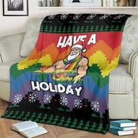 Have A Super Gay Holiday Christmas Blanket Xmas Holiday Patterns - Wonder Print Shop