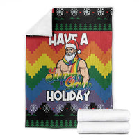 Have A Super Gay Holiday Christmas Blanket Xmas Holiday Patterns - Wonder Print Shop