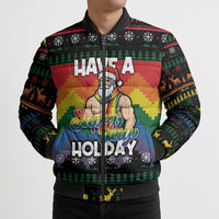 Have A Super Gay Holiday Christmas Bomber Puffer Jacket Xmas Holiday Patterns - Wonder Print Shop