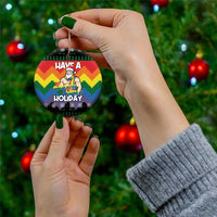 Have A Super Gay Holiday Christmas Ceramic Ornament Xmas Holiday Patterns - Wonder Print Shop