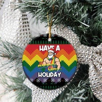Have A Super Gay Holiday Christmas Ceramic Ornament Xmas Holiday Patterns - Wonder Print Shop