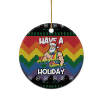 Have A Super Gay Holiday Christmas Ceramic Ornament Xmas Holiday Patterns - Wonder Print Shop