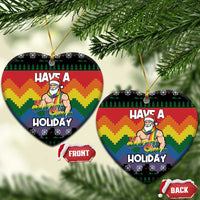 Have A Super Gay Holiday Christmas Ceramic Ornament Xmas Holiday Patterns - Wonder Print Shop