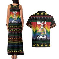 Have A Super Gay Holiday Christmas Couples Matching Tank Maxi Dress and Hawaiian Shirt Xmas Holiday Patterns - Wonder Print Shop
