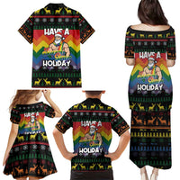 Have A Super Gay Holiday Christmas Family Matching Puletasi and Hawaiian Shirt Xmas Holiday Patterns - Wonder Print Shop