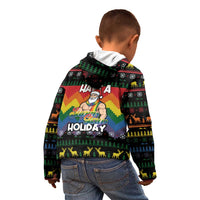 Have A Super Gay Holiday Christmas Kid Hoodie Xmas Holiday Patterns - Wonder Print Shop