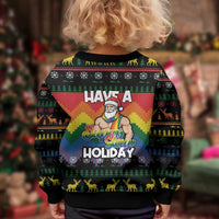 Have A Super Gay Holiday Christmas Kid Ugly Christmas Sweater Xmas Holiday Patterns - Wonder Print Shop