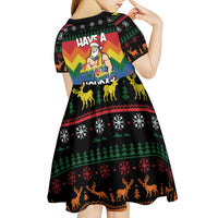 Have A Super Gay Holiday Christmas Kid Short Sleeve Dress Xmas Holiday Patterns - Wonder Print Shop