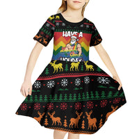 Have A Super Gay Holiday Christmas Kid Short Sleeve Dress Xmas Holiday Patterns - Wonder Print Shop