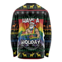 Have A Super Gay Holiday Christmas Long Sleeve Shirt Xmas Holiday Patterns - Wonder Print Shop
