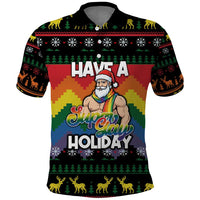 Have A Super Gay Holiday Christmas Polo Shirt Xmas Holiday Patterns - Wonder Print Shop