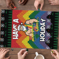 Have A Super Gay Holiday Christmas Puzzle Xmas Holiday Patterns - Wonder Print Shop