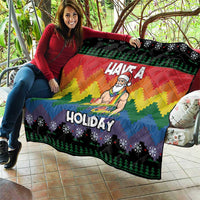 Have A Super Gay Holiday Christmas Quilt Xmas Holiday Patterns - Wonder Print Shop