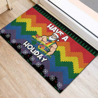 Have A Super Gay Holiday Christmas Rubber Doormat Xmas Holiday Patterns - Wonder Print Shop
