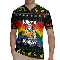 Have A Super Gay Holiday Christmas Rugby Jersey Xmas Holiday Patterns - Wonder Print Shop