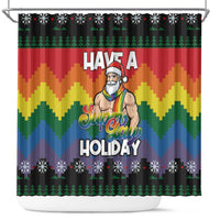 Have A Super Gay Holiday Christmas Shower Curtain Xmas Holiday Patterns - Wonder Print Shop