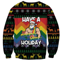 Have A Super Gay Holiday Christmas Sweatshirt Xmas Holiday Patterns - Wonder Print Shop