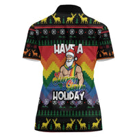Have A Super Gay Holiday Christmas Women Polo Shirt Xmas Holiday Patterns - Wonder Print Shop