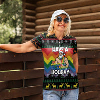 Have A Super Gay Holiday Christmas Women Polo Shirt Xmas Holiday Patterns - Wonder Print Shop
