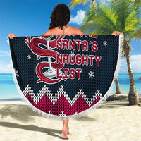 Headin For Santas Naughty Christmas Christmas Beach Blanket Xmas Holiday Patterns - Wonder Print Shop